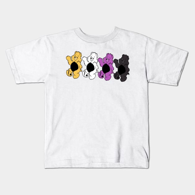 Non Binary Bears Kids T-Shirt by Lewd Crude Never Rude